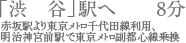 「渋谷」駅へ8分　赤坂駅よる東京メトロ千代田線利用、明治神宮前駅で東京メトロ副都心線乗り換え