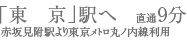 「東京」駅へ直通9分　赤坂見附駅より東京メトロ丸の内線利用