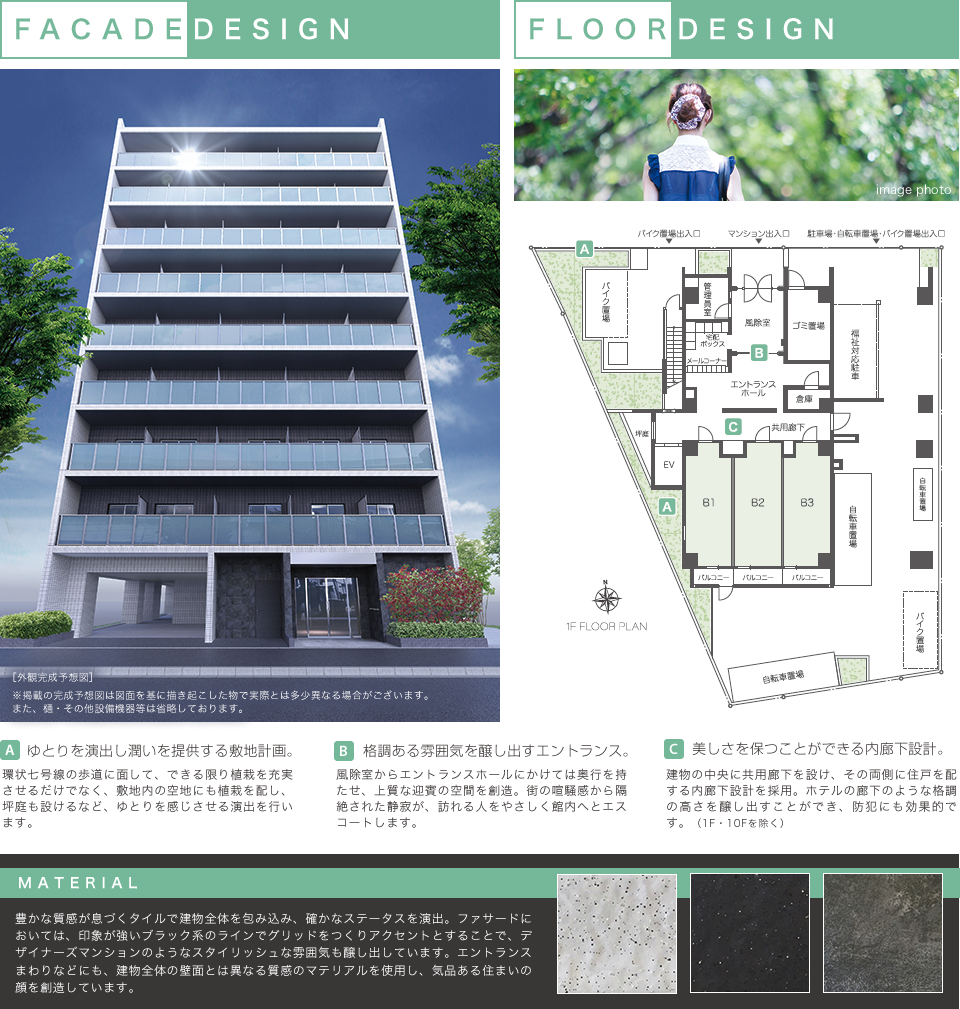 FACADE DESIGN/FLOOR DESIGN/MATERIL